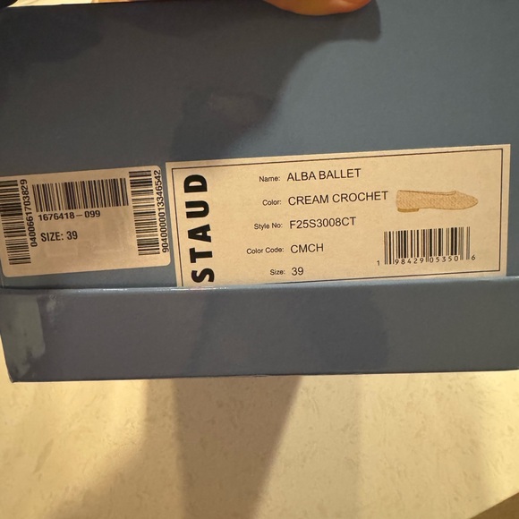 STAUD ALBA BALLET FLAT CREAM CROCHET - Picture 4 of 11